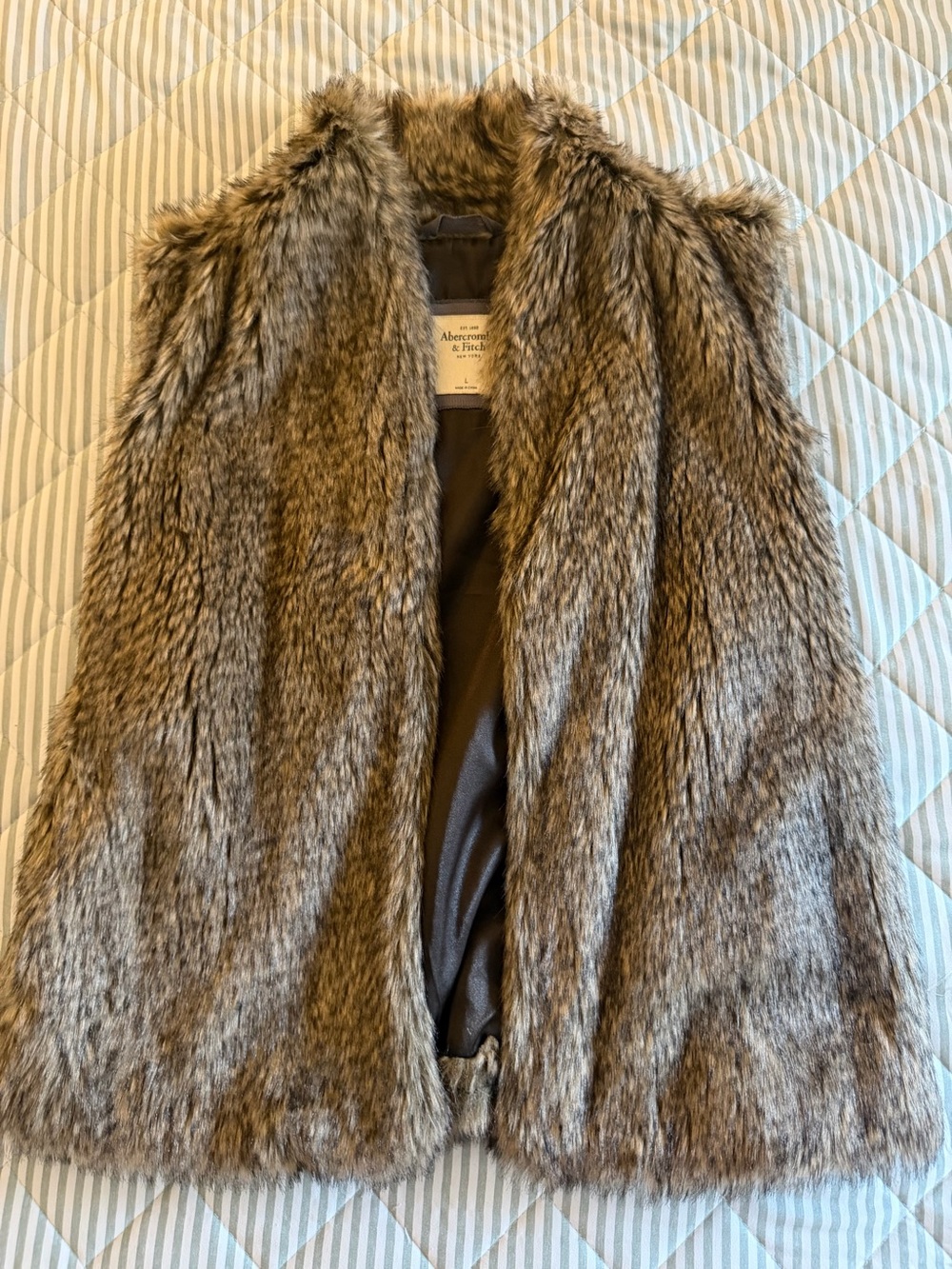 Abercrombie & Fitch Faux Fur Vest in Multi-Tone Brown